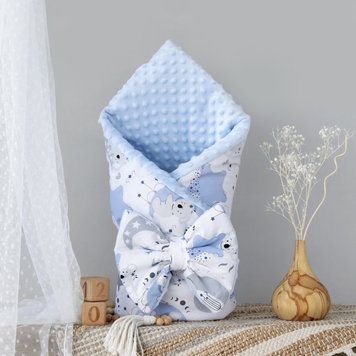 Ковдра-конверт дитяча зі знімним утеплювачем, блакитний плюш, 90x80 см "Коала" 3151 фото