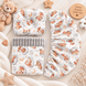 Набір у візочок з плюшевим пледом подушка та непромокаюче простирадло на гумці ранфорс, сірий "Лисички" 3347 фото 1