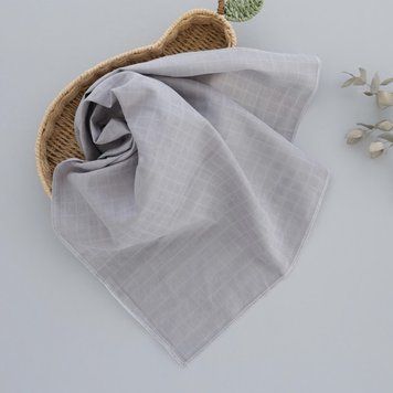 Пелюшка муслінова для новонароджених 90х80 см, 100% бавовна, сірий 3064 фото